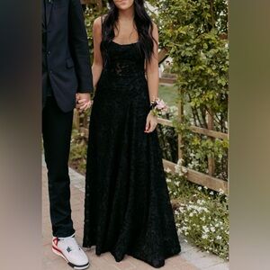 House of Cb London Seren Dress, black, size small, worn once to Prom brand new